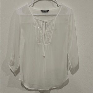 Express Women's Sheer White Blouse